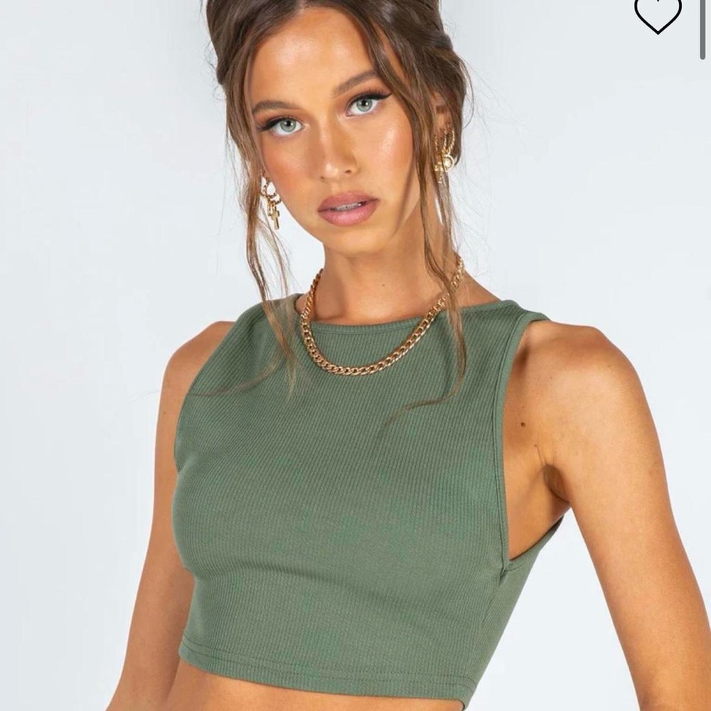 Princess Polly Green Laila Tank Top Size 4